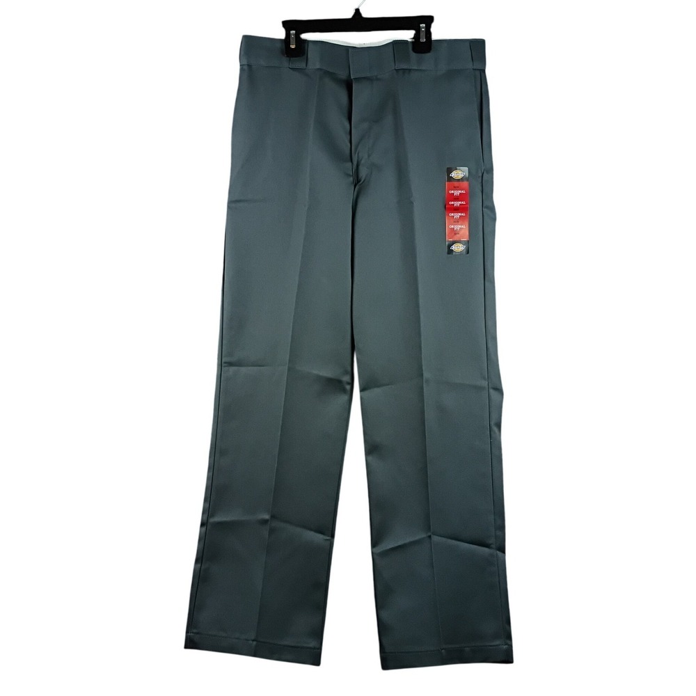 Dickies 874 Original Fit Work Pants Mens 34x30 Charcoal Grey Twill Chinos New